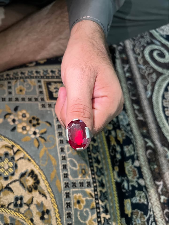💎 Ruby Stone Silver Ring – Elegant & Stylish